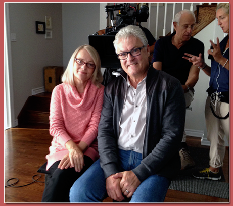 Marc Denis and Dawn Ford getting set to shoot an Air Transat TV commercial