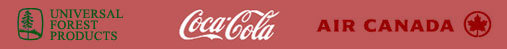 Universal, Coca Cola, Air Canada logos